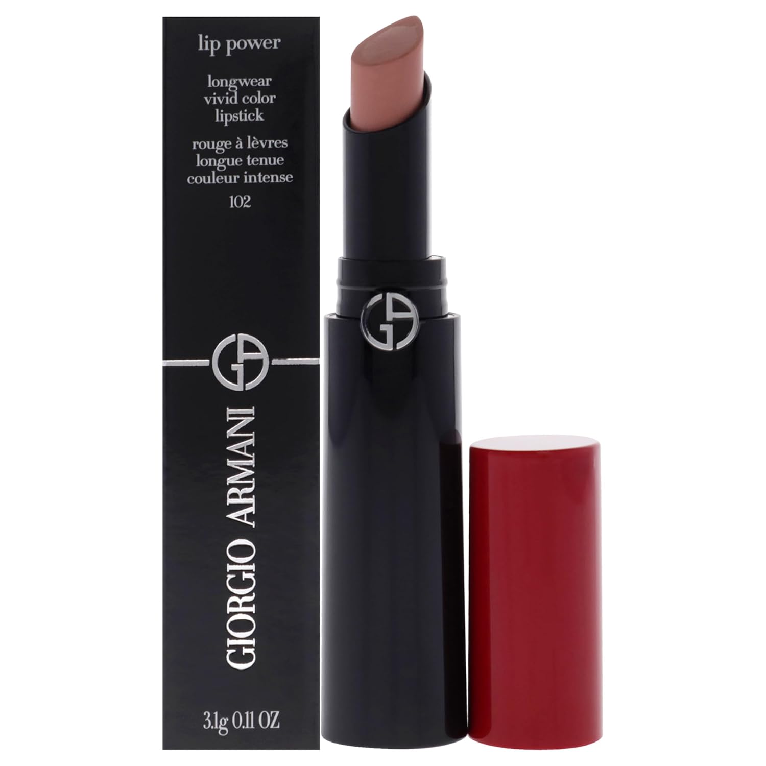 Lip Power Longwear Vivid Color Lipstick - 102 Romanza by Giorgio Armani for Women - 0.11 oz Lipstick